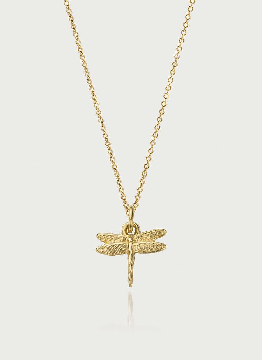 Dragonfly charm 14k gold