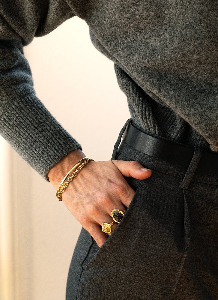 Studio Kroewe - Classic oval 4mm bangle 14k gold