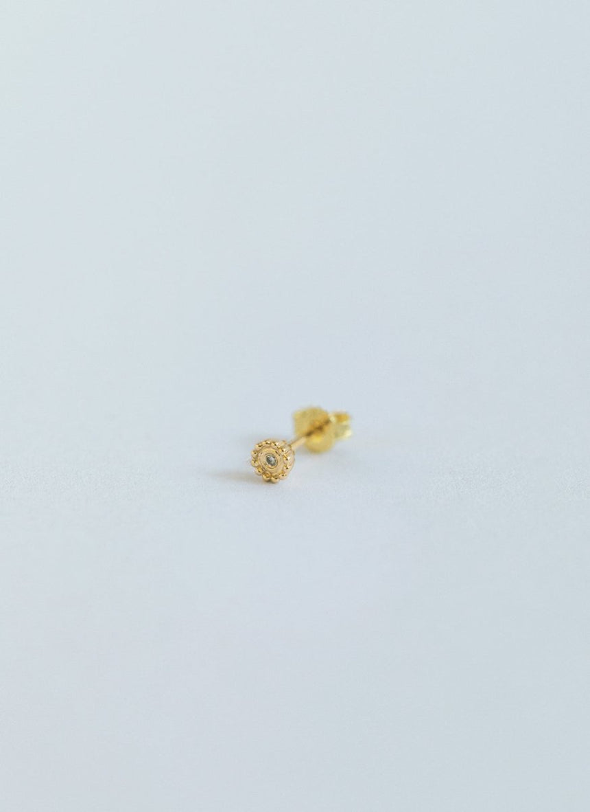 Everly diamond single earstud 14k gold - Studio Kroewe