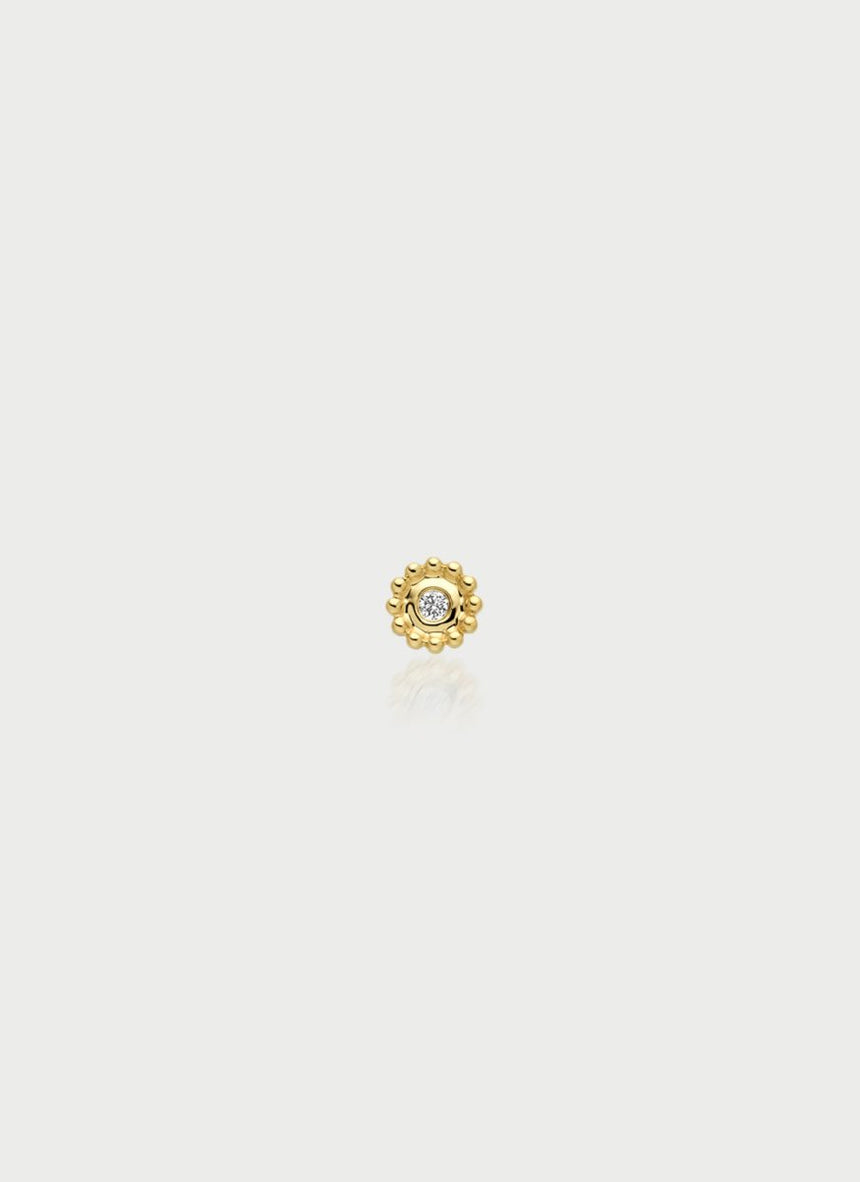 Everly diamond single earstud 14k gold - Studio Kroewe
