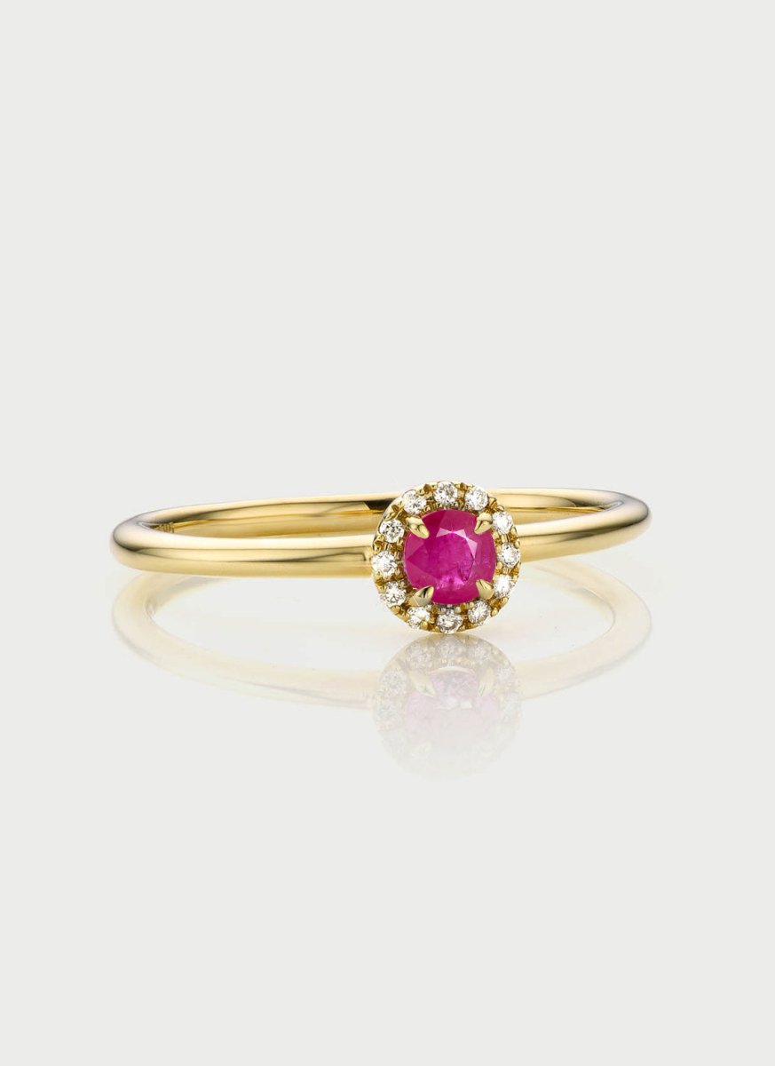 Studio Kroewe - Riddy diamond ruby july birthstone ring 14k gold