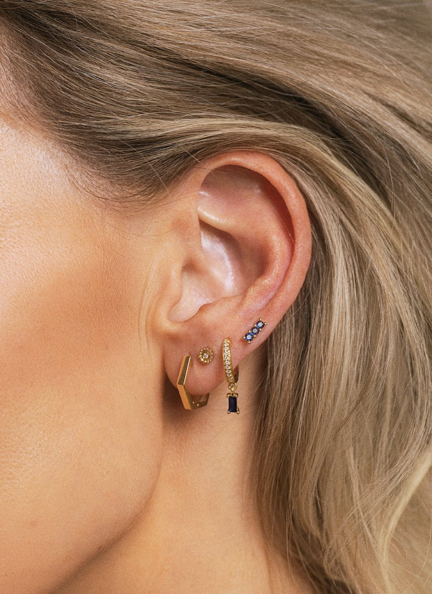 Everly diamond single earstud 14k gold - Studio Kroewe