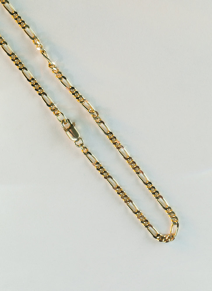 Figaro 2.7mm bracelet 14k gold