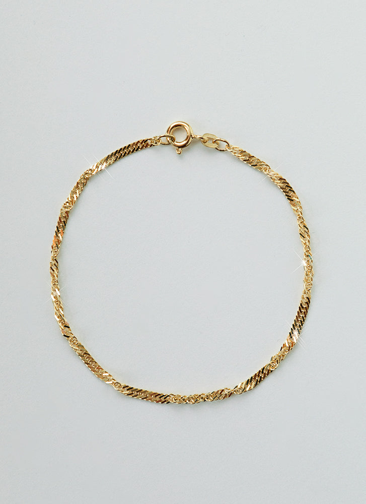 Singapore bracelet 14k gold