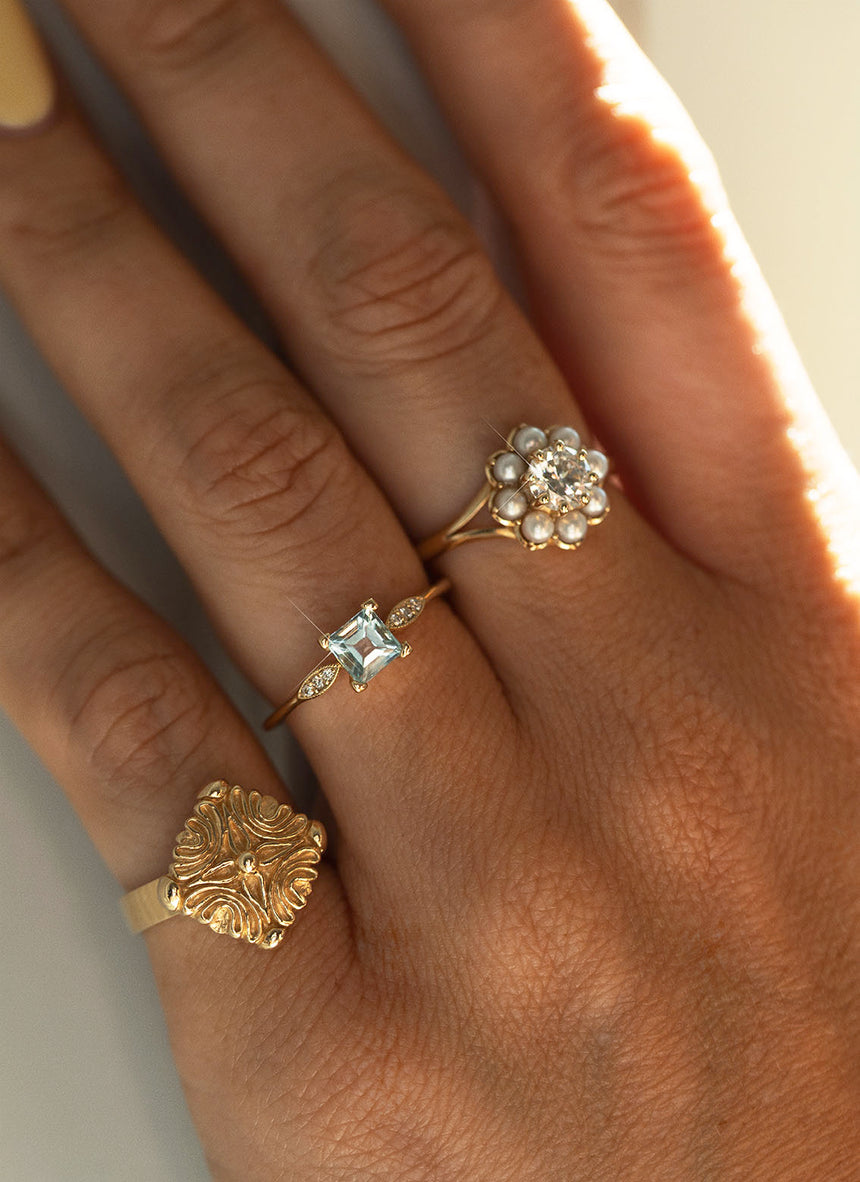 Limited Edition - Frankie golden beryl ring 14k gold - Studio Kroewe