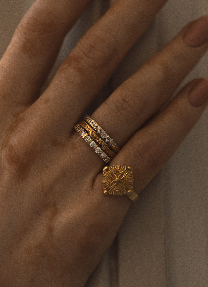 Riddy diamond emerald may birthstone 14k gold - Studio Kroewe