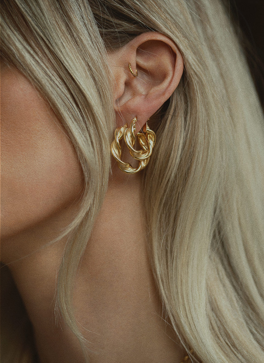 Devi twisted earrings 14k gold