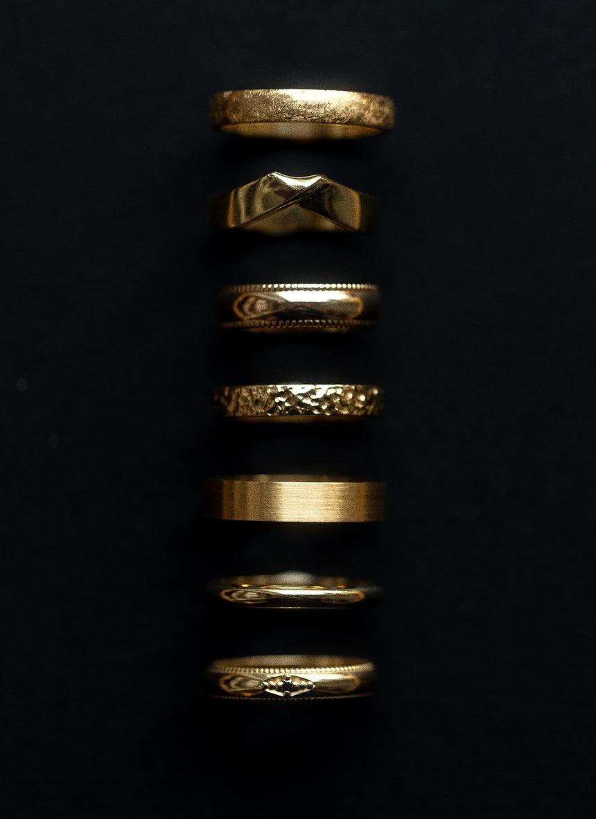 The gent blake scroll ring 14k goud