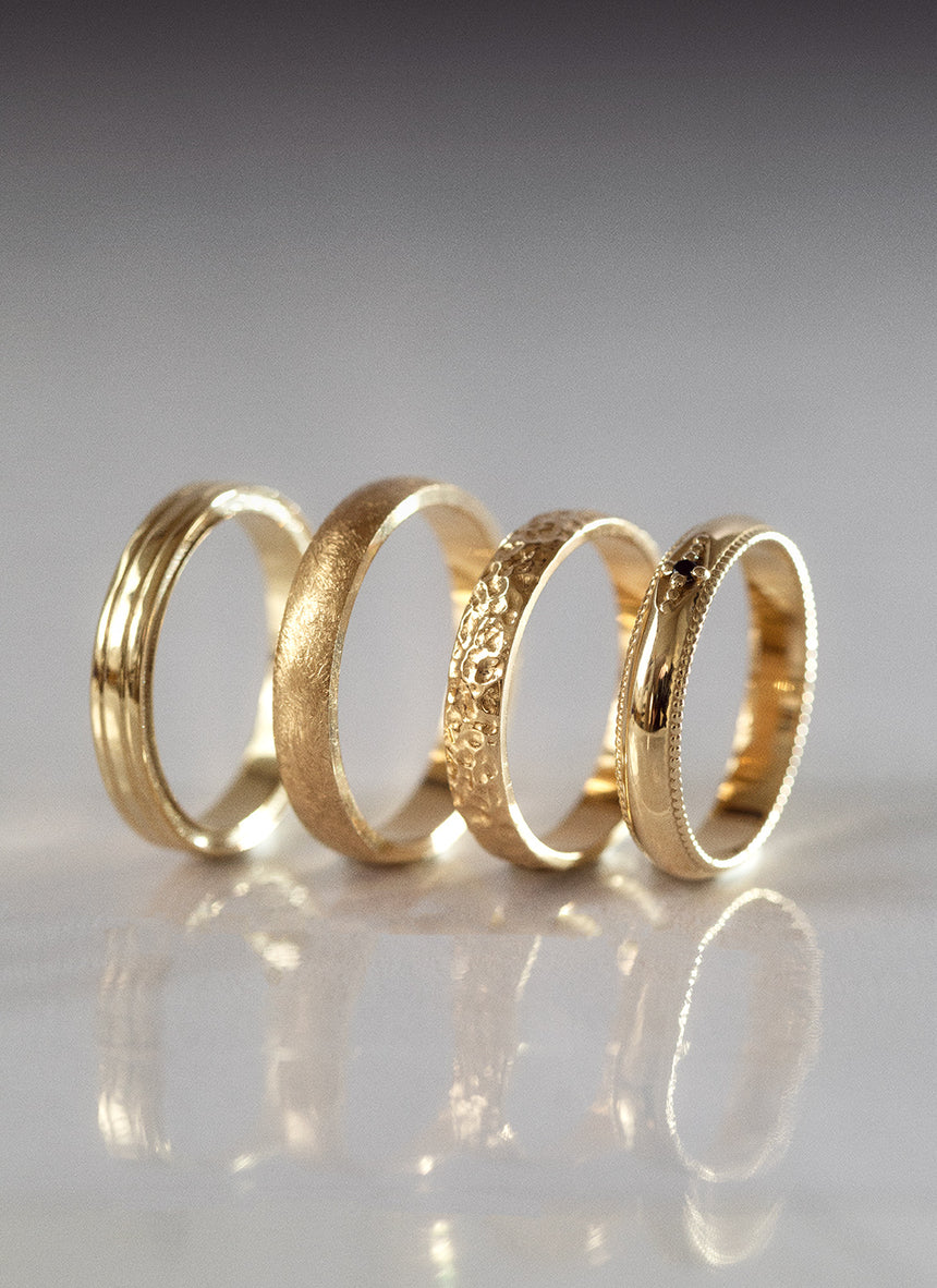 The gent aiden geborsteld ring 14k goud