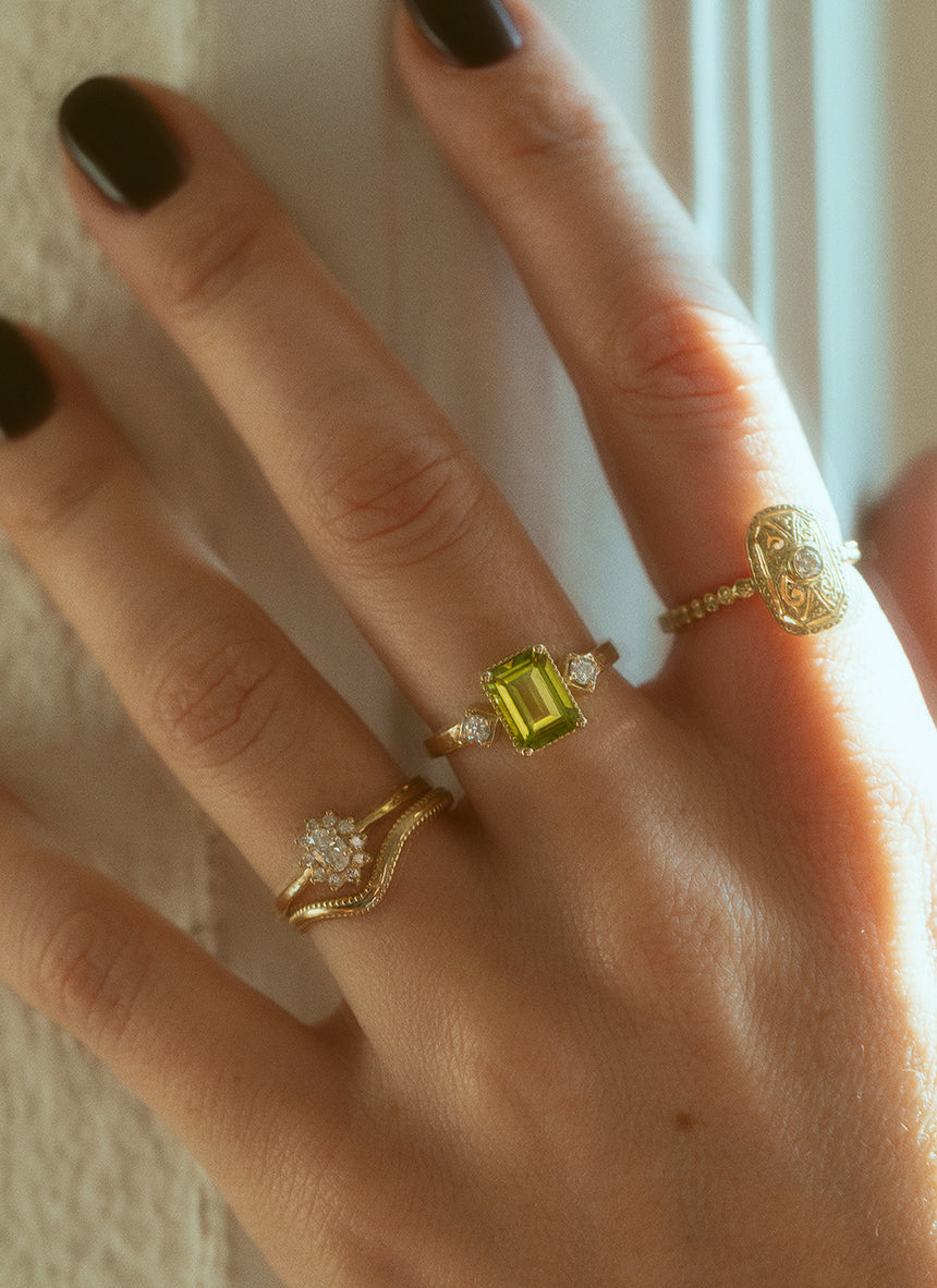 Valentina diamanten rhodoliet ring 14k goud