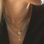 Bella aquamarine necklace with front lock 14k gold
