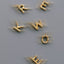 Bamboo alphabet charm 14k gold