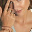 Valentina diamond rhodolite ring 14k gold