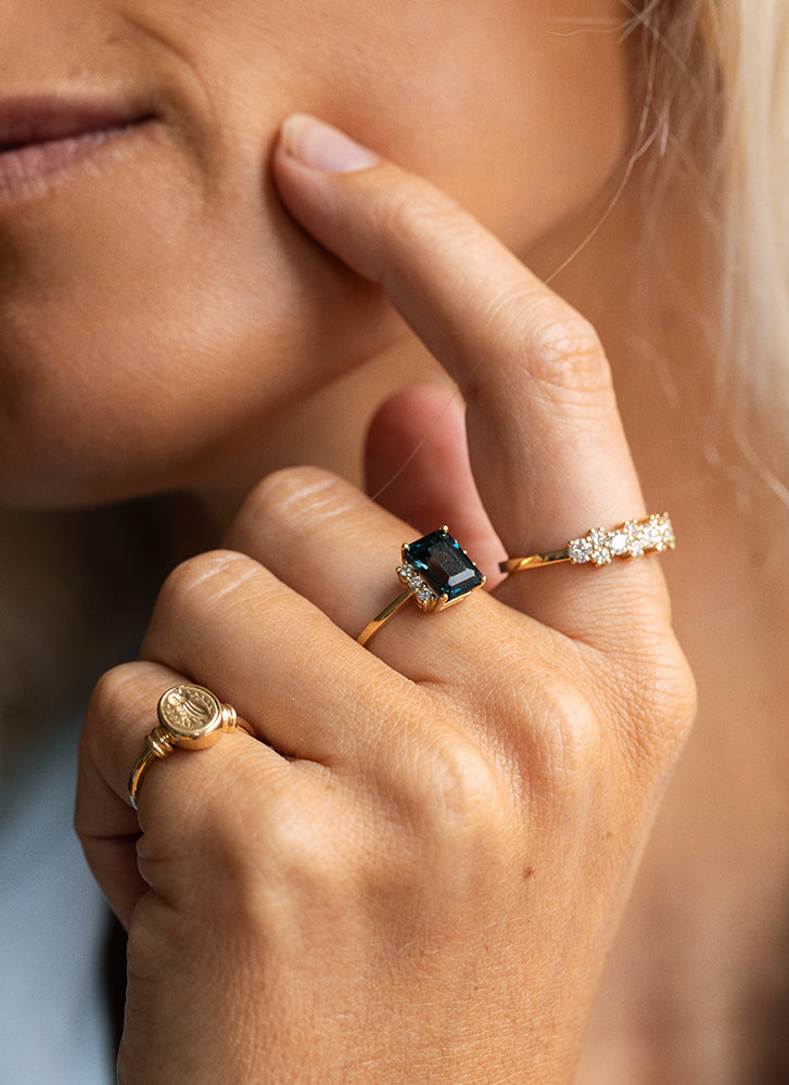 Valentina diamanten tanzaniet ring 14k goud