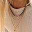 Rosie garnet necklace with front lock 14k gold
