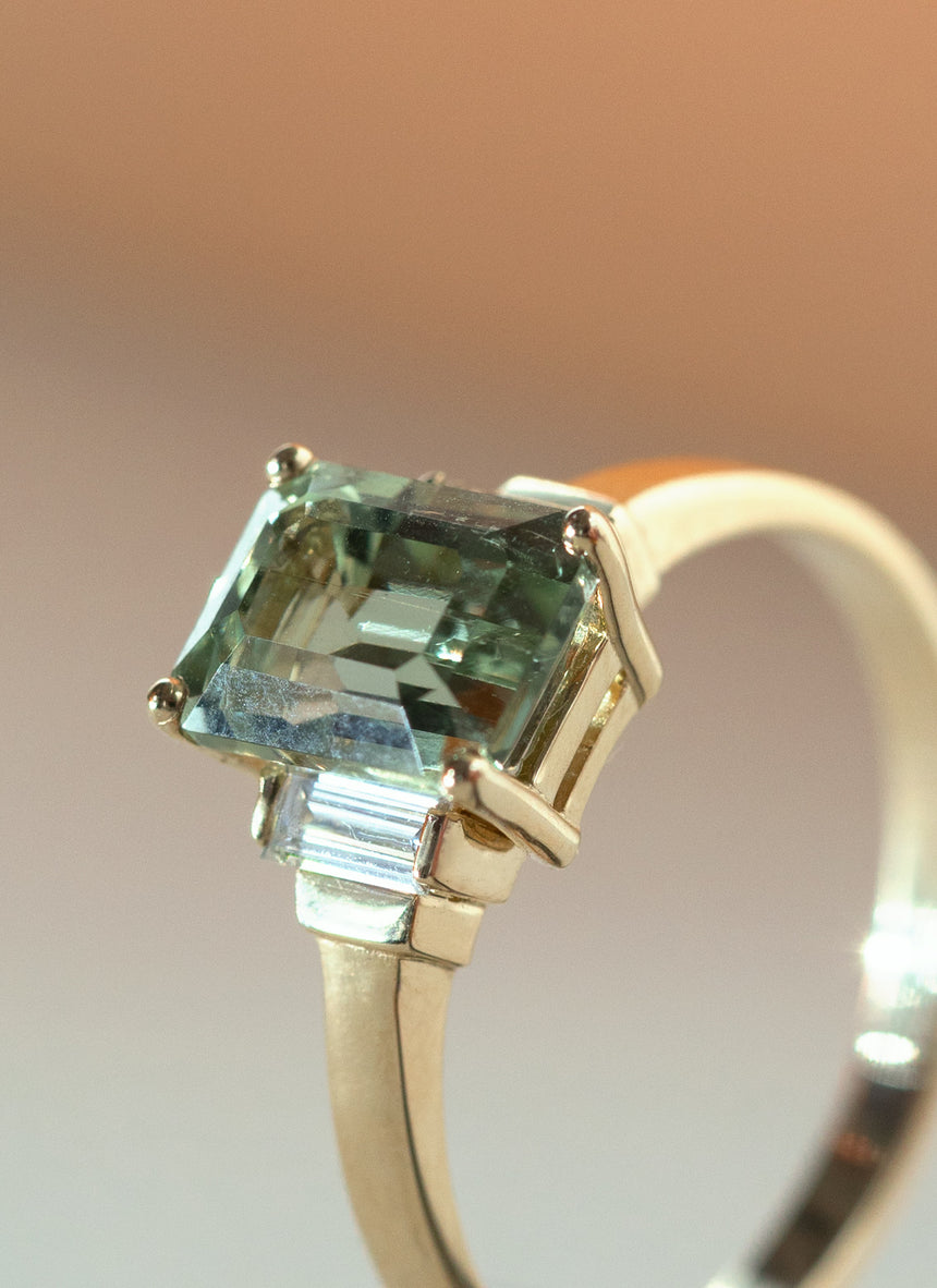 Alfie diamond tourmaline ring 14k gold