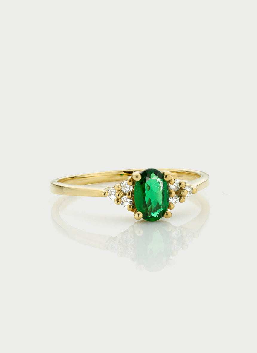 Dakota diamond emerald ring 14k gold