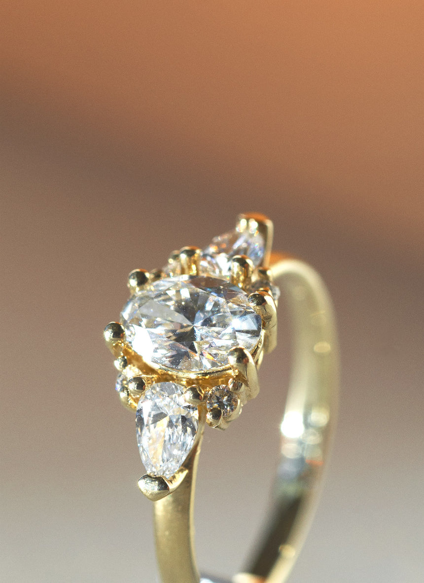 Riddy diamond emerald may birthstone 14k gold - Studio Kroewe