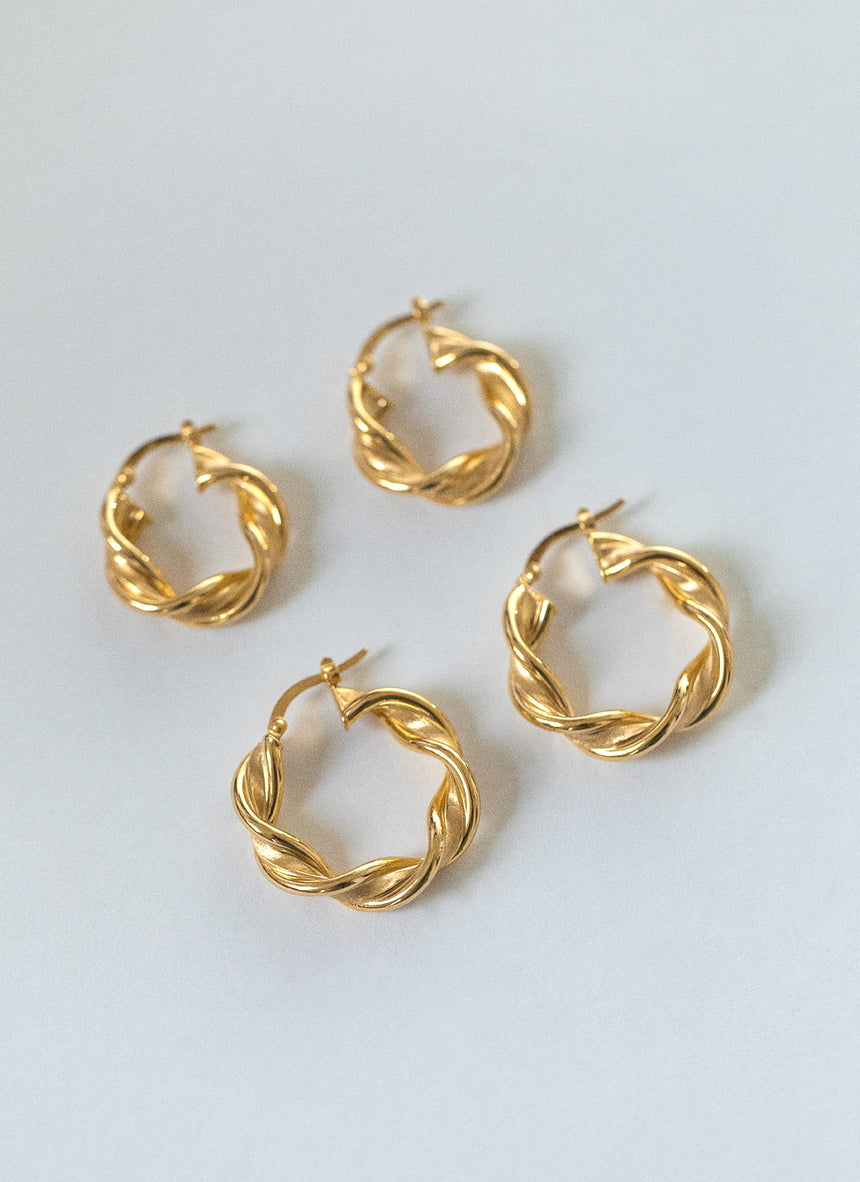 Devi twisted earrings 14k gold