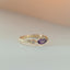 Flowery diamant amethist ring 14k goud