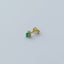 Gemma diamond emerald single earstud 14k gold