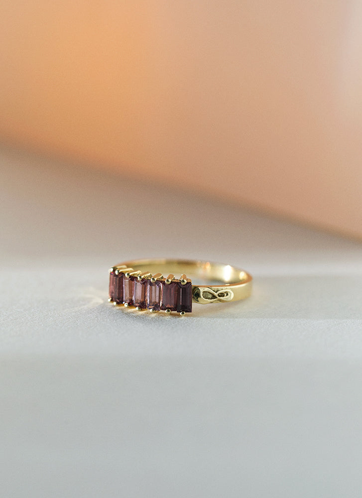 Gigi rhodolite 14k gold ring