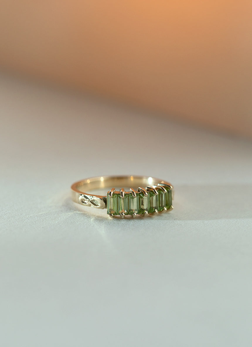 Torsion stacking ring thin and thick 14k gold