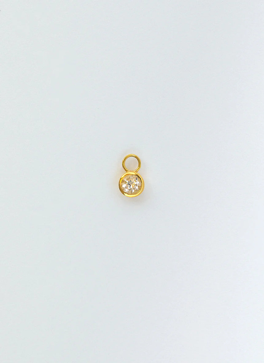 Ginny birthstone earring charm 14k gold