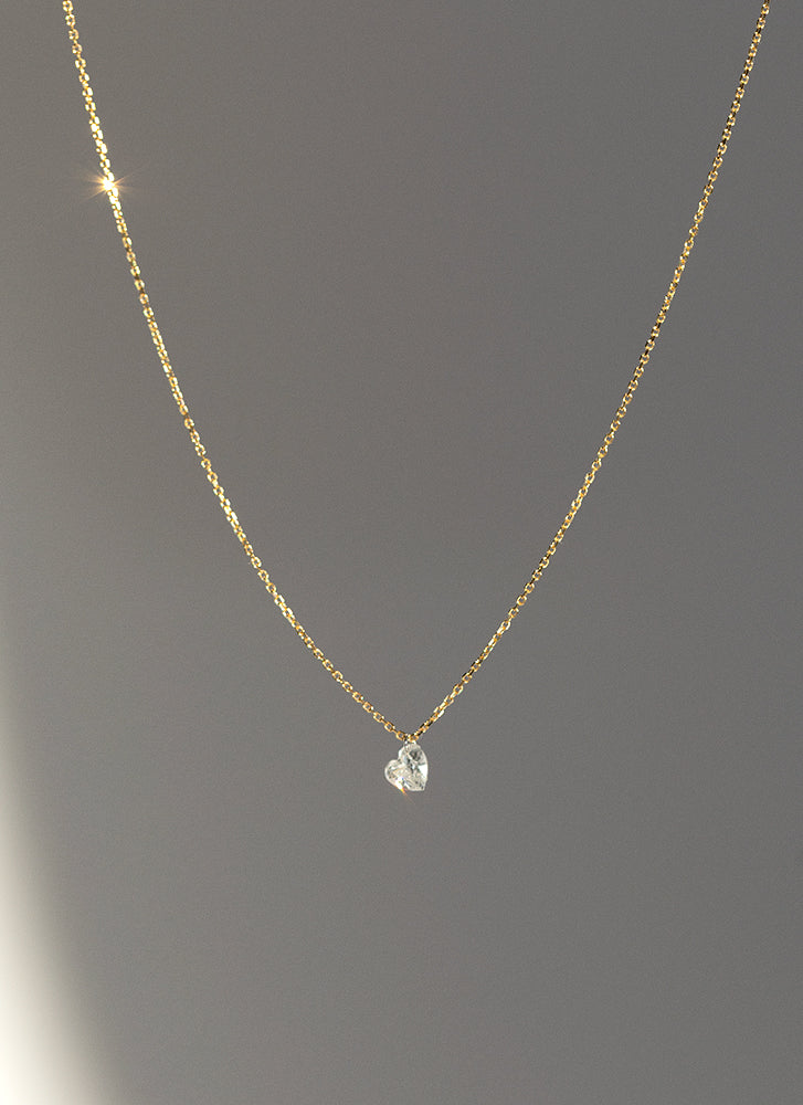 Holly heart shaped diamant ketting 14k goud