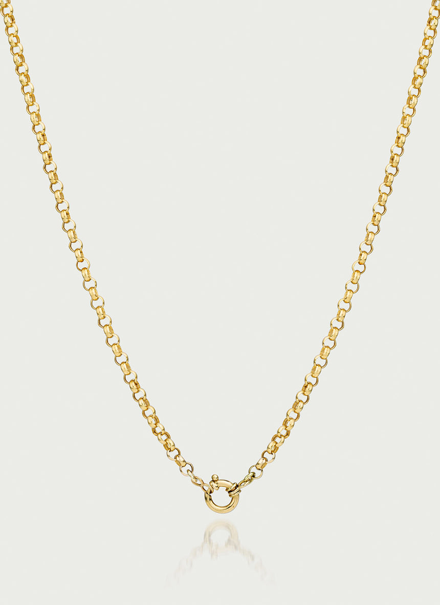 Jasseron 3.3mm necklace with lock 14k gold