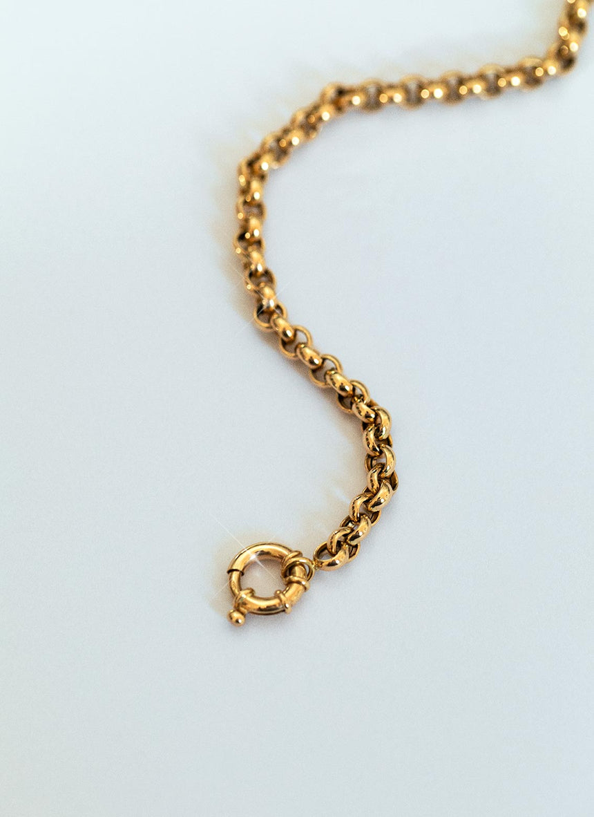 Jasseron 5mm armband met veerslot 14k goud
