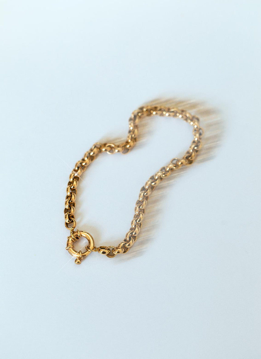 Jasseron 5mm armband met veerslot 14k goud