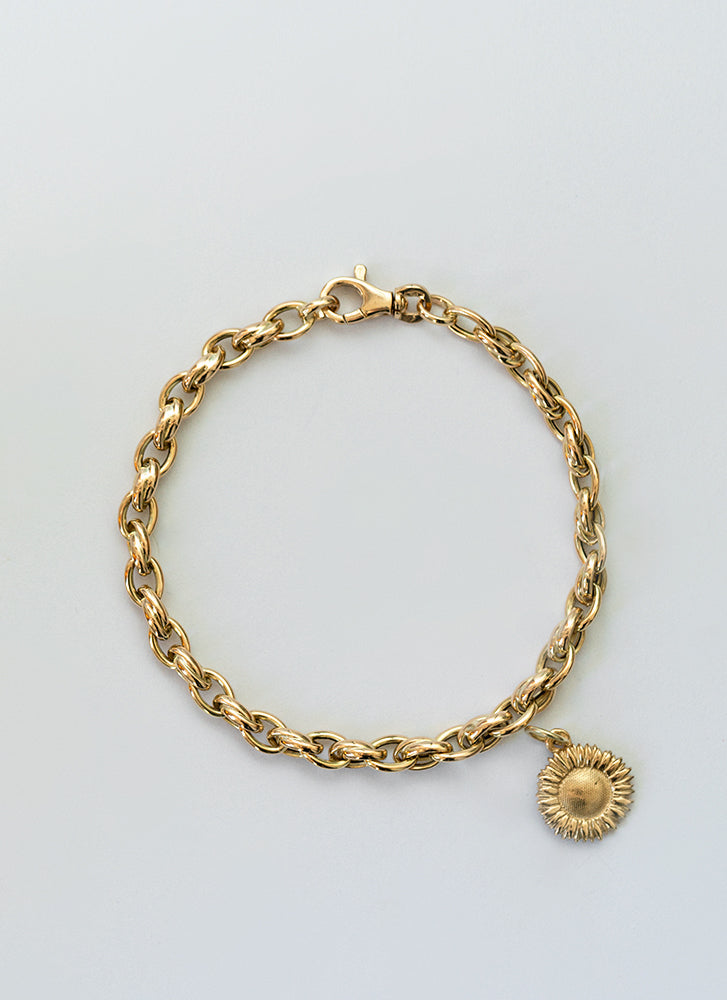 Jasseron 5.0mm double chain bracelet 14k gold