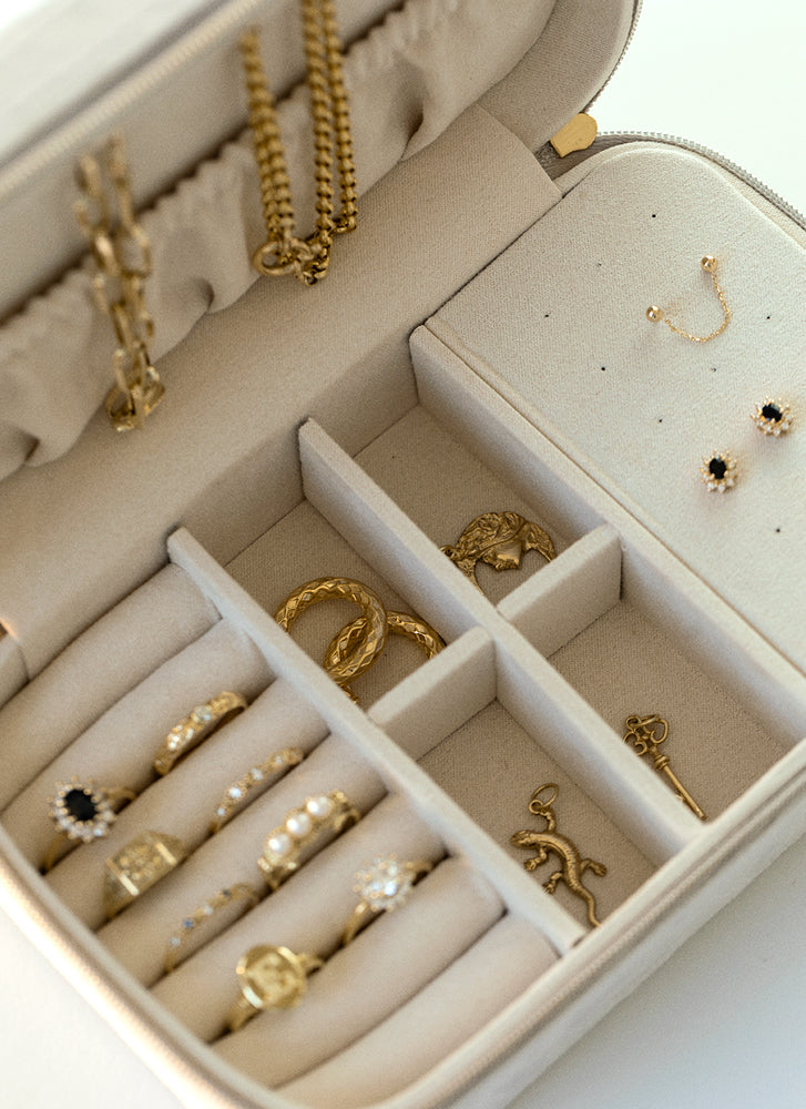 Velvet rectangular jewelry box