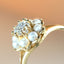Lauren brilliant cut diamond pearl entourage ring 14k gold