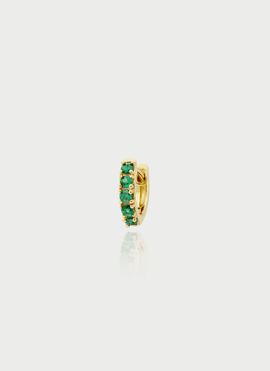 Lovi emerald single huggie 14k gold
