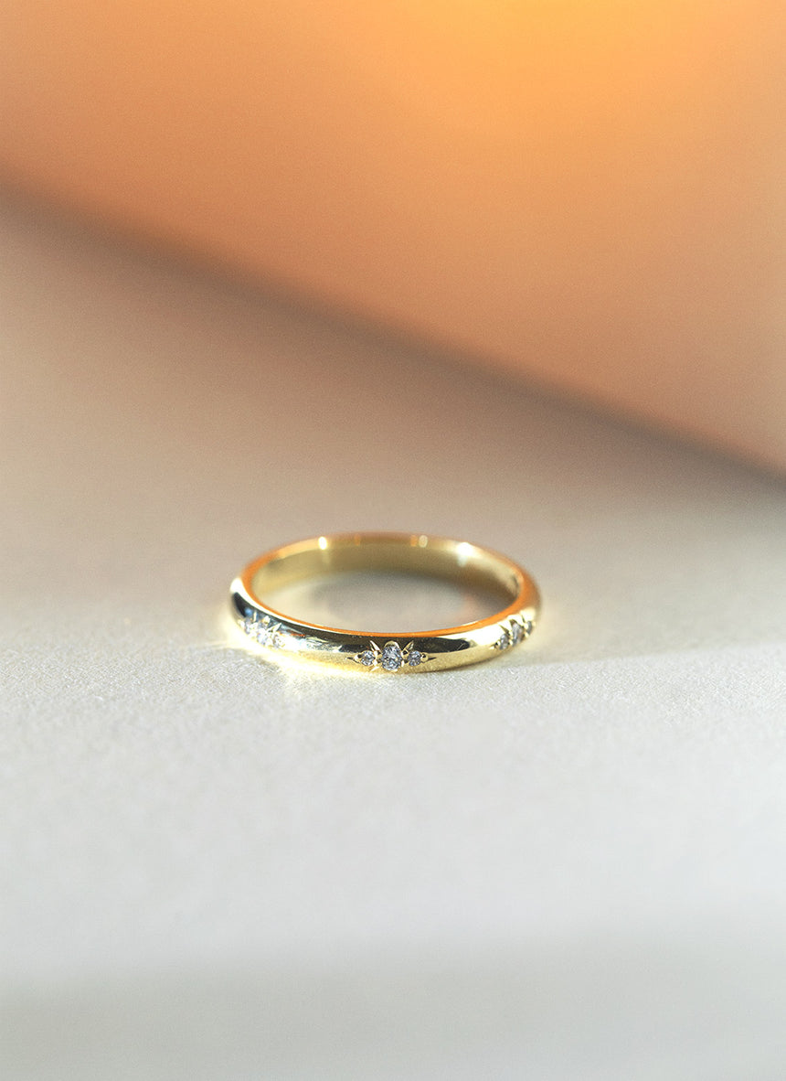 Riddy diamond emerald may birthstone 14k gold - Studio Kroewe
