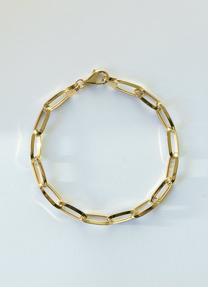 Paperclip armband 14k goud