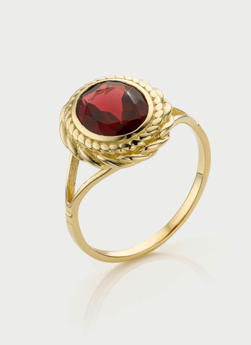 Perry granaat ring 14k goud