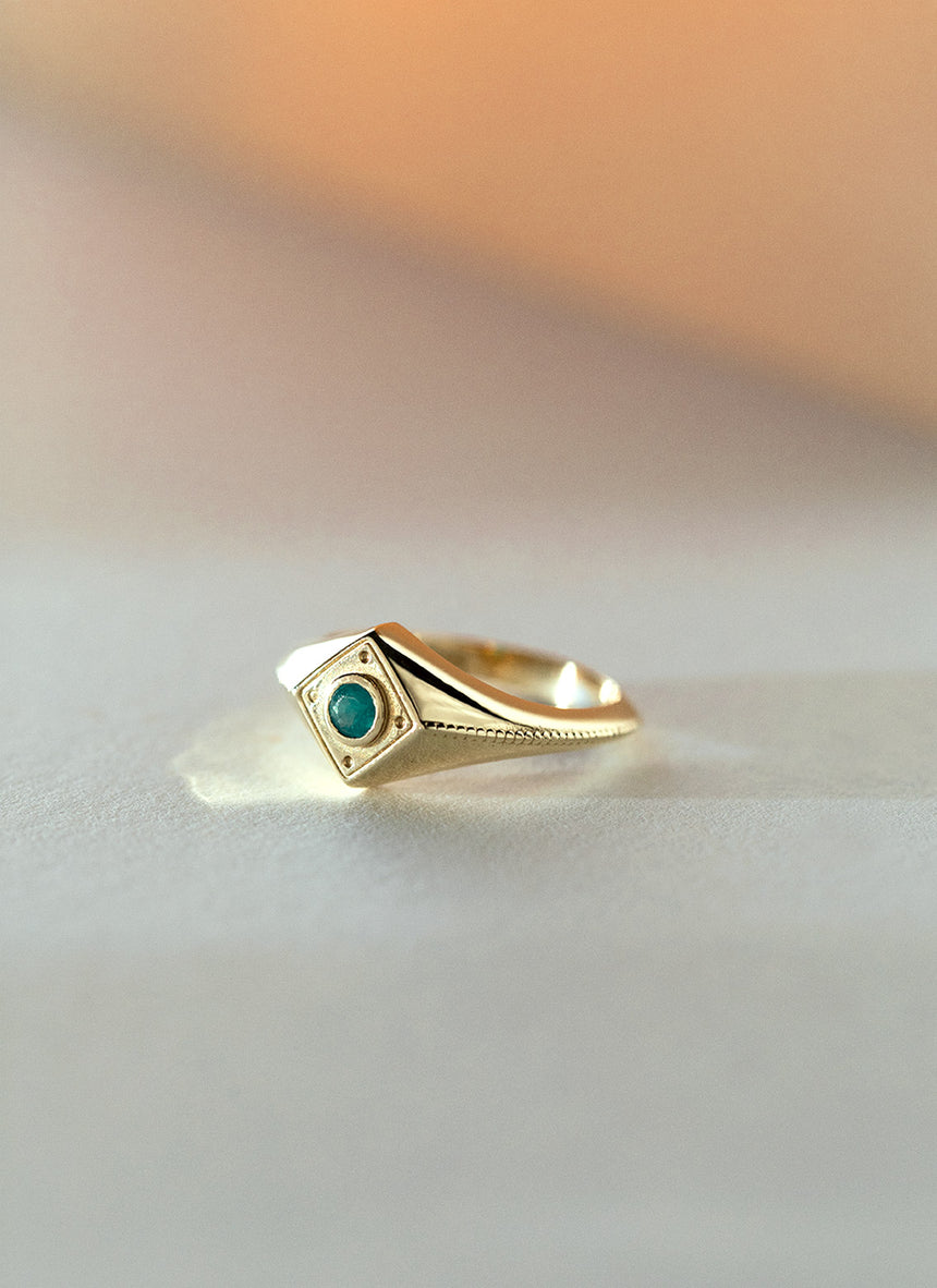 Reggie smaragd ring 14k goud