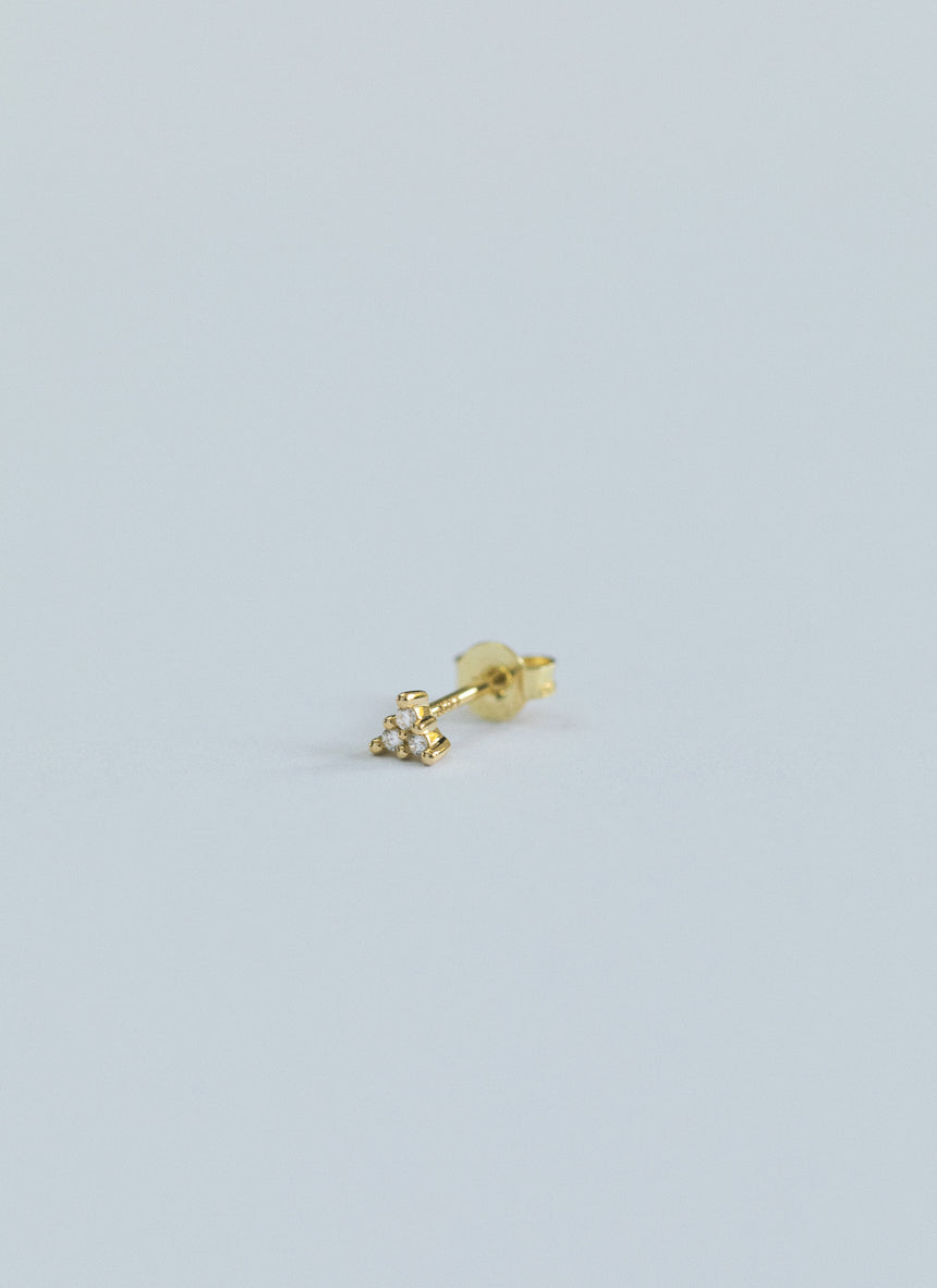 Rémi triangle diamond single earstud 14k gold
