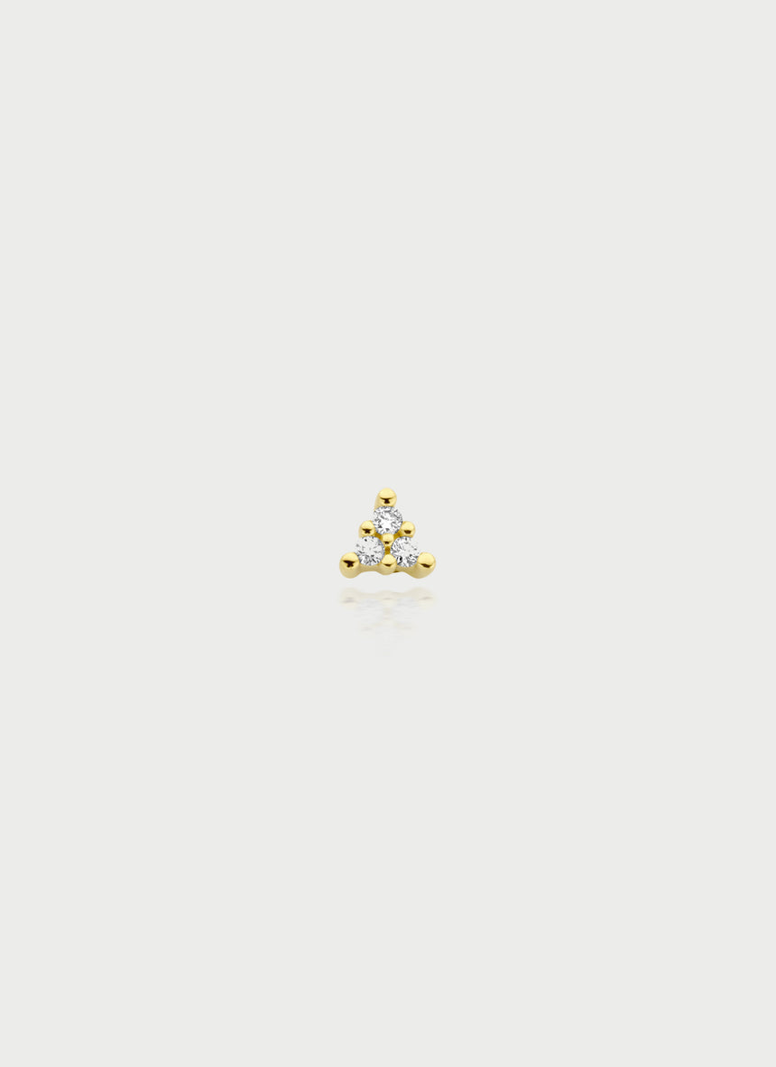 Rémi triangle diamond single earstud 14k gold