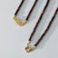 Rosie garnet necklace with front lock 14k gold