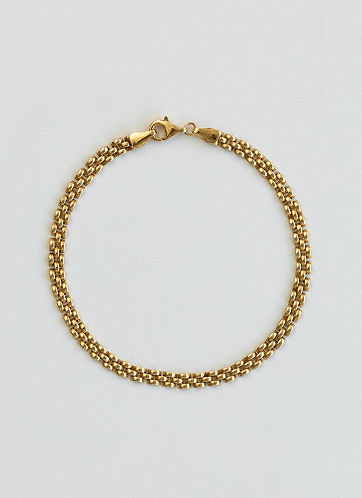 Sady rolex 3.5mm chain bracelet 14k gold