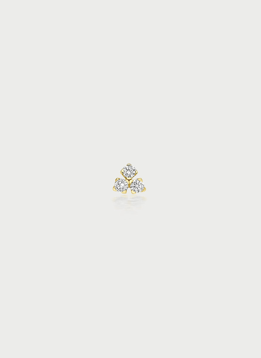Eira diamond earstud 14k gold - Studio Kroewe