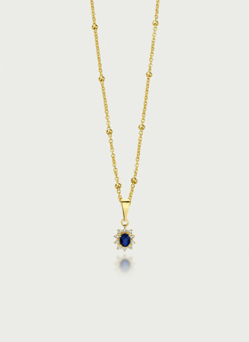 Triss diamond sapphire charm 14k gold