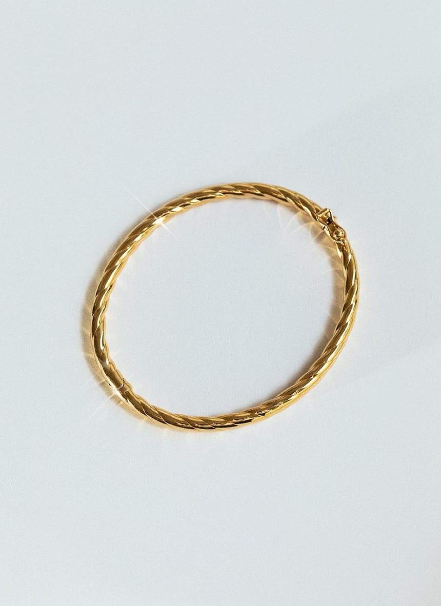 Twisted 4mm bangle 14k goud