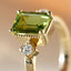 Ylva diamond peridot ring 14k gold