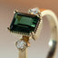 Ylva diamant toermalijn ring 14k goud