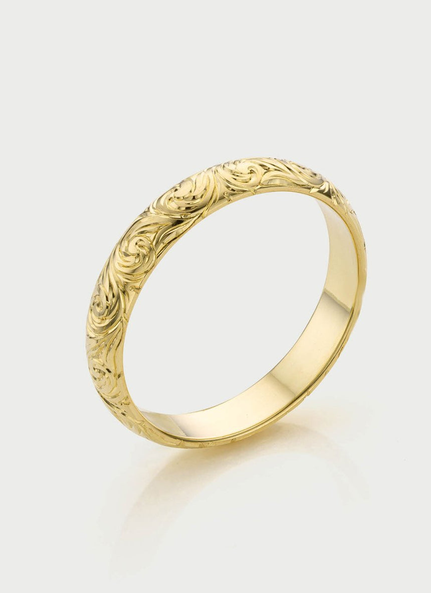 Agne scroll ring 14k gold - Studio Kroewe